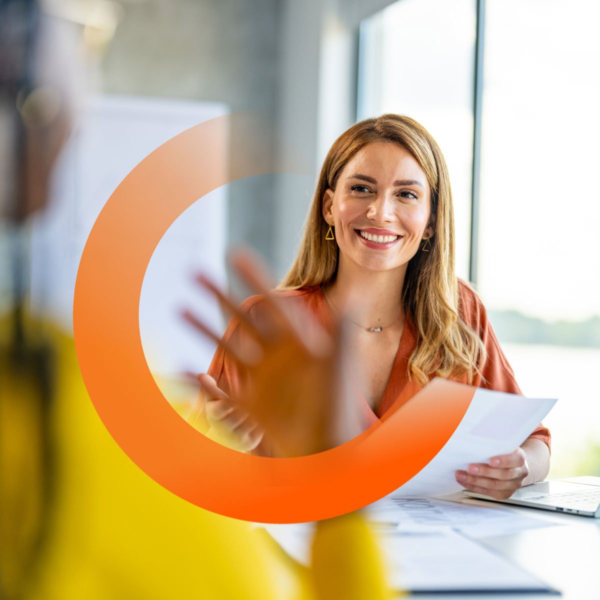 female in partnership discussion