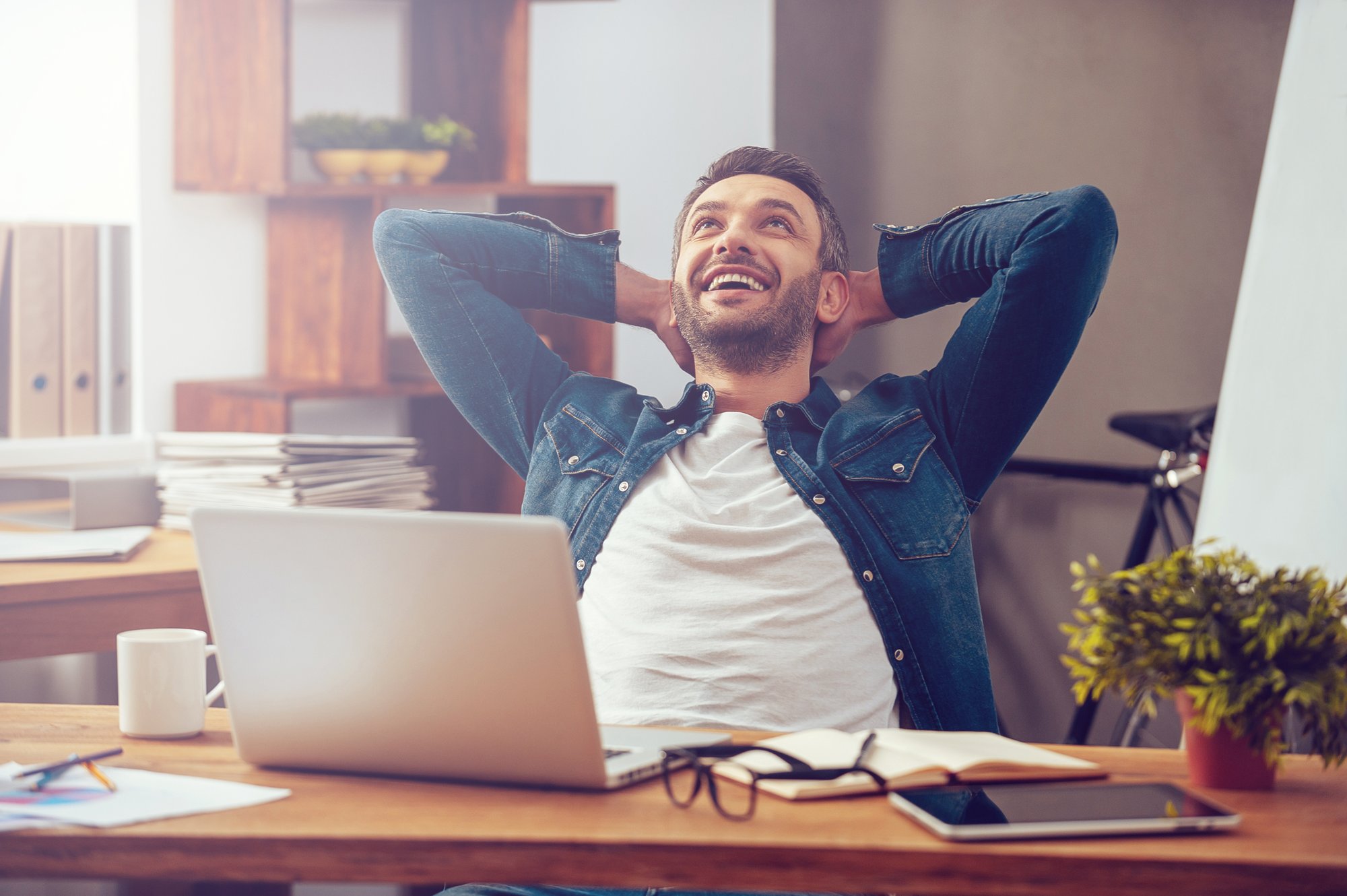 Relaxed Happy Business Owner